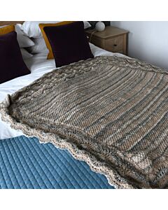 Knitted Irish Moss Stitch Blanket by Jenny Watson in James C. Brett Marble Chunky 