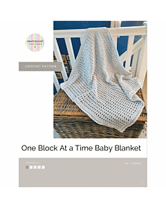 One Block At a Time Baby Blanket Crochet Kit in James C Brett Flutterby Chunky by EmKatCrochet