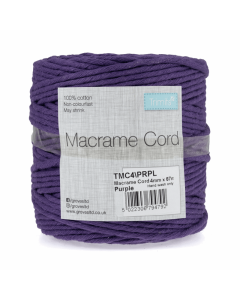 Reel of Macrame Cotton Cord Purple 87m x 4mm