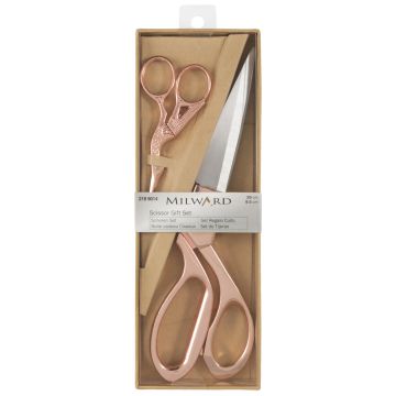 Milward Dressmaking and Embroidery Scissor Gift Set Rose Gold 20cm 9.5cm