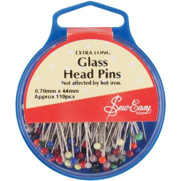 Sew Easy Glass Head Pins  44mm