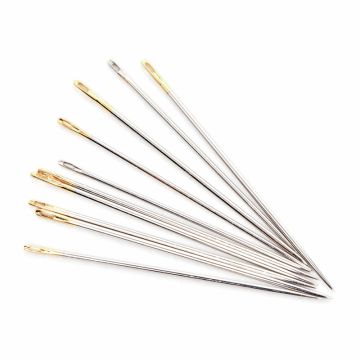 Hemline Gold Hand Sewing Needles Premium Quilting Gold Nickel 8-10 x 10pcs