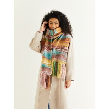 Sirdar Jewelspun Aran Scarf Pattern 10289 81cm-137cm