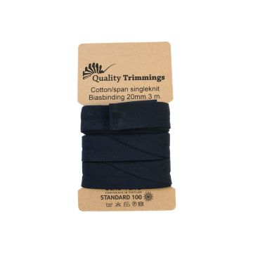 Cotton Jersey Bias Tape Navy 3mt