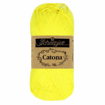 Scheepjes Catona 4 Ply Yarn Neon Yellow 601 25g