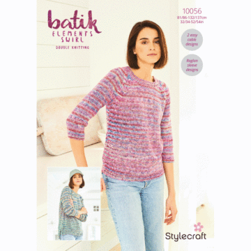 Stylecraft Batik Elements DK Ladies Sweaters 10056 Knitting Pattern Download  