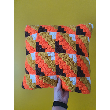 70s Inspired Crocheted Cushion by Zoe Potrac in Stylecraft Special DK