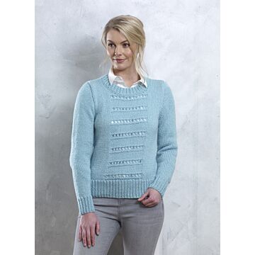Lace Line Sweater Cygnet Chunky Knitting Pattern Kit CY1312