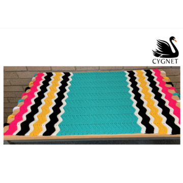 Cygnet DK CY1523 Liquorice Blanket Crochet Pattern Kit 