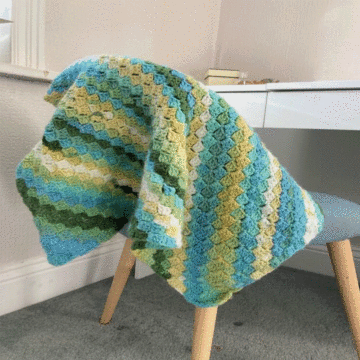 Corner to Corner Blanket CY1667 in Cygnet Colour Rush DK Knitting Pattern Kit