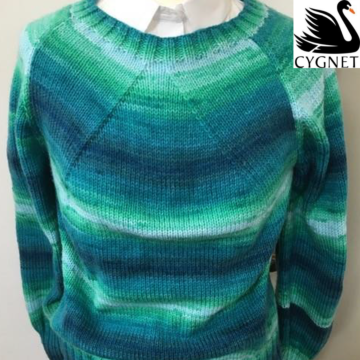 Cygnet Colour Rush Raglan Sweater CY1687 Knitting Pattern Kit