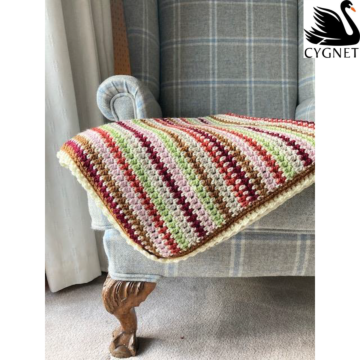 Cygnet DK CY1457 Striped Blanket Crochet Pattern Kit 