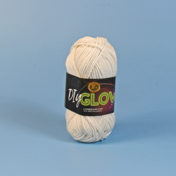 Lion Brand DIY Glow Yarn Natural 098B 50g