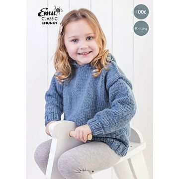 Emu Classic Chunky Child's Classic Knitted Hoodie 1006 Knitting Pattern  3 to 6 Years