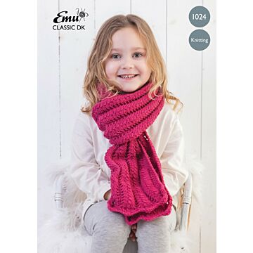 Emu Classic DK Child's Classic Lace Scarf 1024 Knitting Pattern PDF  One Size