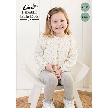 Emu Treasure Little Dots DK Child's Cardigan 2030 Knitting Pattern  3 to 8 Years