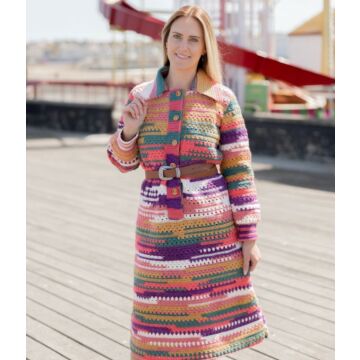 Emu Funfair HelterSkelter DK Ladies Long Sleeve Dress 4011 Crochet Pattern  To Fit Bust 33-35"