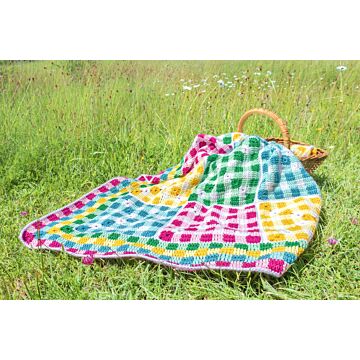 Gingham Picnic Blanket Crochet Pattern by Leonie Morgan in WoolBox Imagine Classic & Lullaby Baby DK