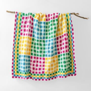 Gingham Picnic Crochet Blanket Kit by Leonie Morgan in WoolBox Imagine Classic & Lullaby Baby DK