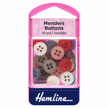 Hemline Mender Shirt Buttons Assorted 17mm x 30pcs