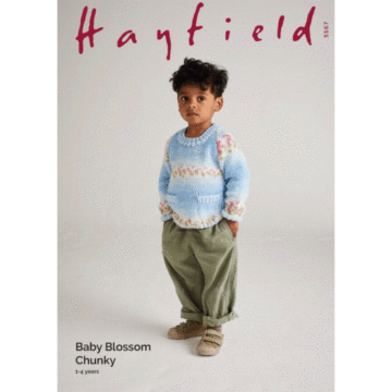 Hayfield Baby Blossom Seed Pocket Sweater 5567 Knitting Pattern Kit
