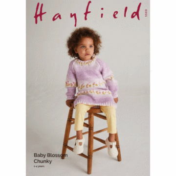 Hayfield Baby Blossom Chunky Sweater Dress 5569 Knitting Pattern Kit