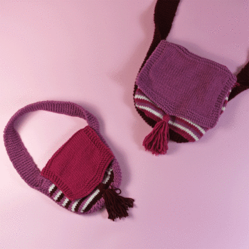 Mini Me Bags Knitting Pattern by Nicola Valiji in WoolBox Imagine Classic DK