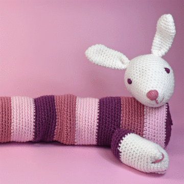 Rabbit Draught Excluder Crochet Pattern by Zoe Potrac in WoolBox Chunky