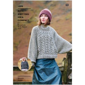 Rico Knitting Pattern Cardigan and Snood in Baby Alpaca Aran KIC 1209 81-107cm