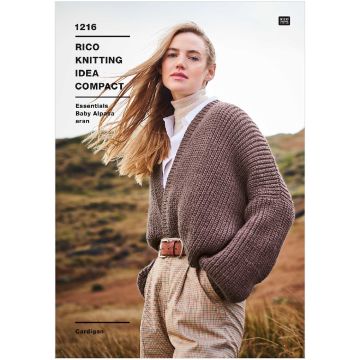 Rico Knitting Pattern Ladies Cardigan in Baby Alpaca Aran KIC 1216 81-107cm