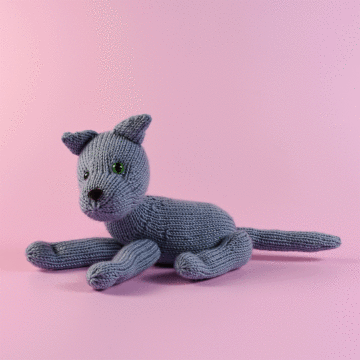 WoolCats Russian Blue Knitting Pattern Kit by Amanda Berry in WoolBox Imagine Classic DK