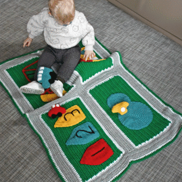 Road Map Blanket & Vehicles Crochet Pattern by Zoe Potrac in WoolBox Imagine Classic DK